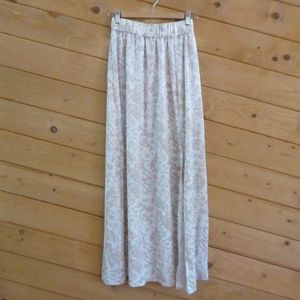 Missguided Cream Beige Floral Waistband Pull On Slip Maxi Skirt Lightweight 6
